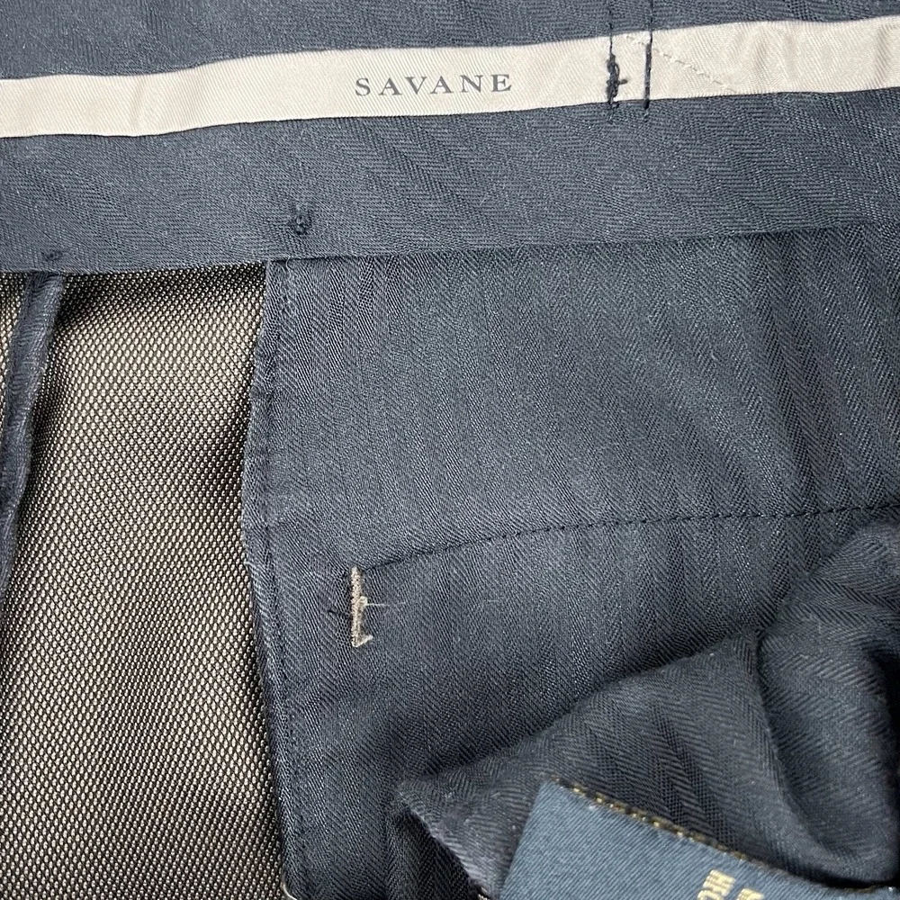Savane Pleated Trousers Dress Pants Olive Green Men's Size 34x29 Cuffed‎
